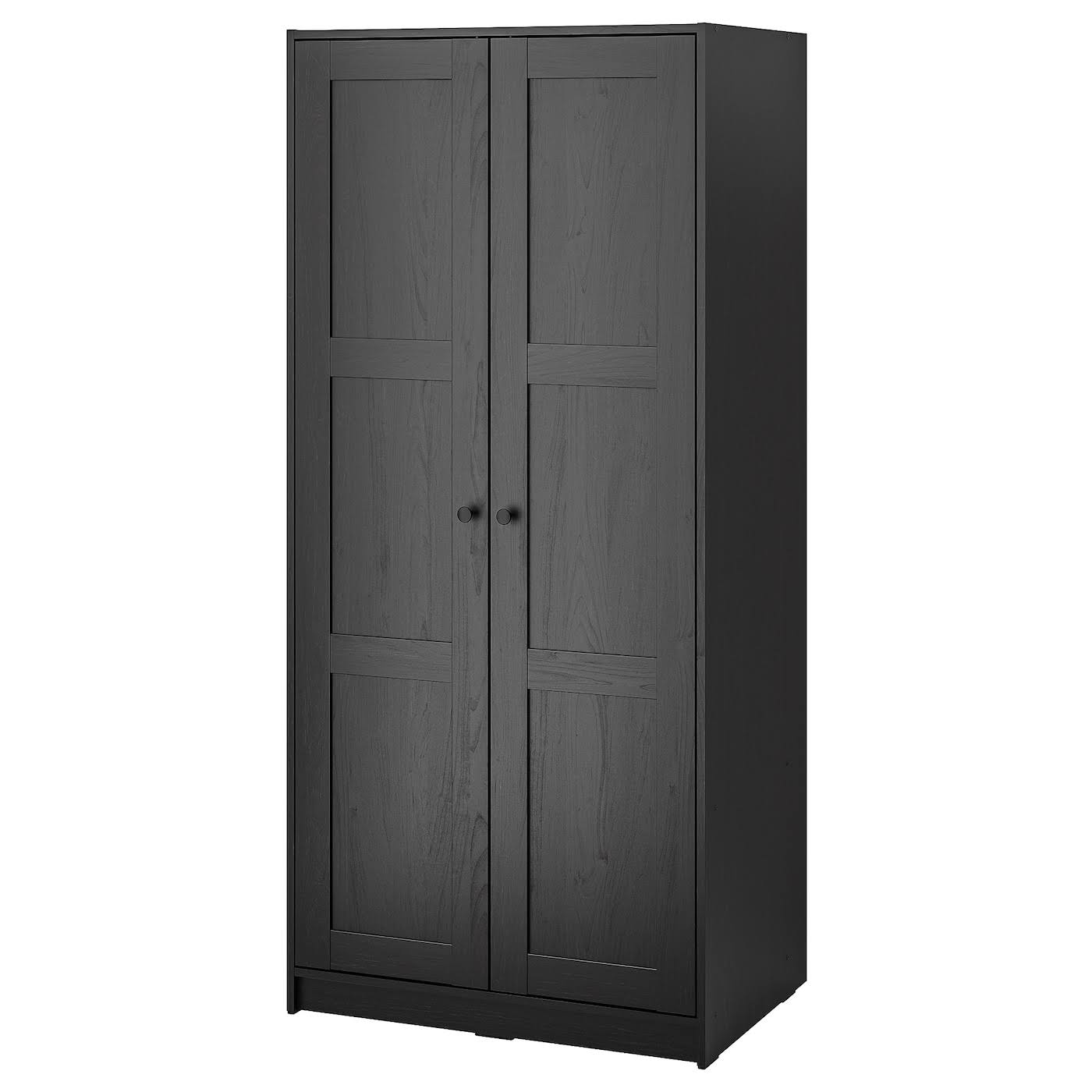 Rakkestad Wardrobe With 2 Doors, Black-Brown, 31 1/8x69 1/4