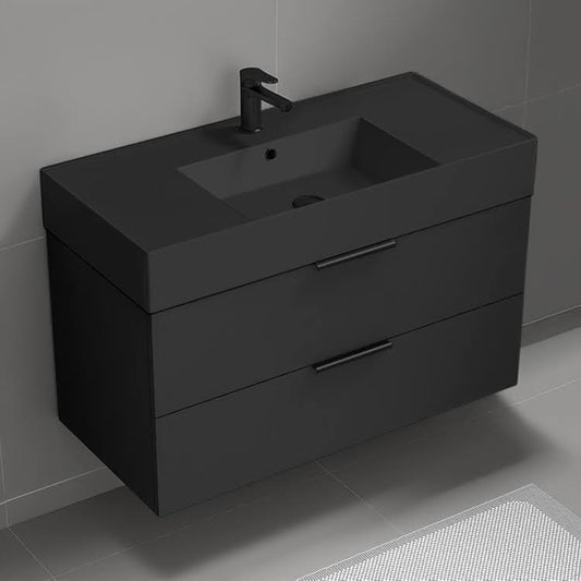 Wall Mounted Bathroom Vanity With Black Sink Nameeks Derin79