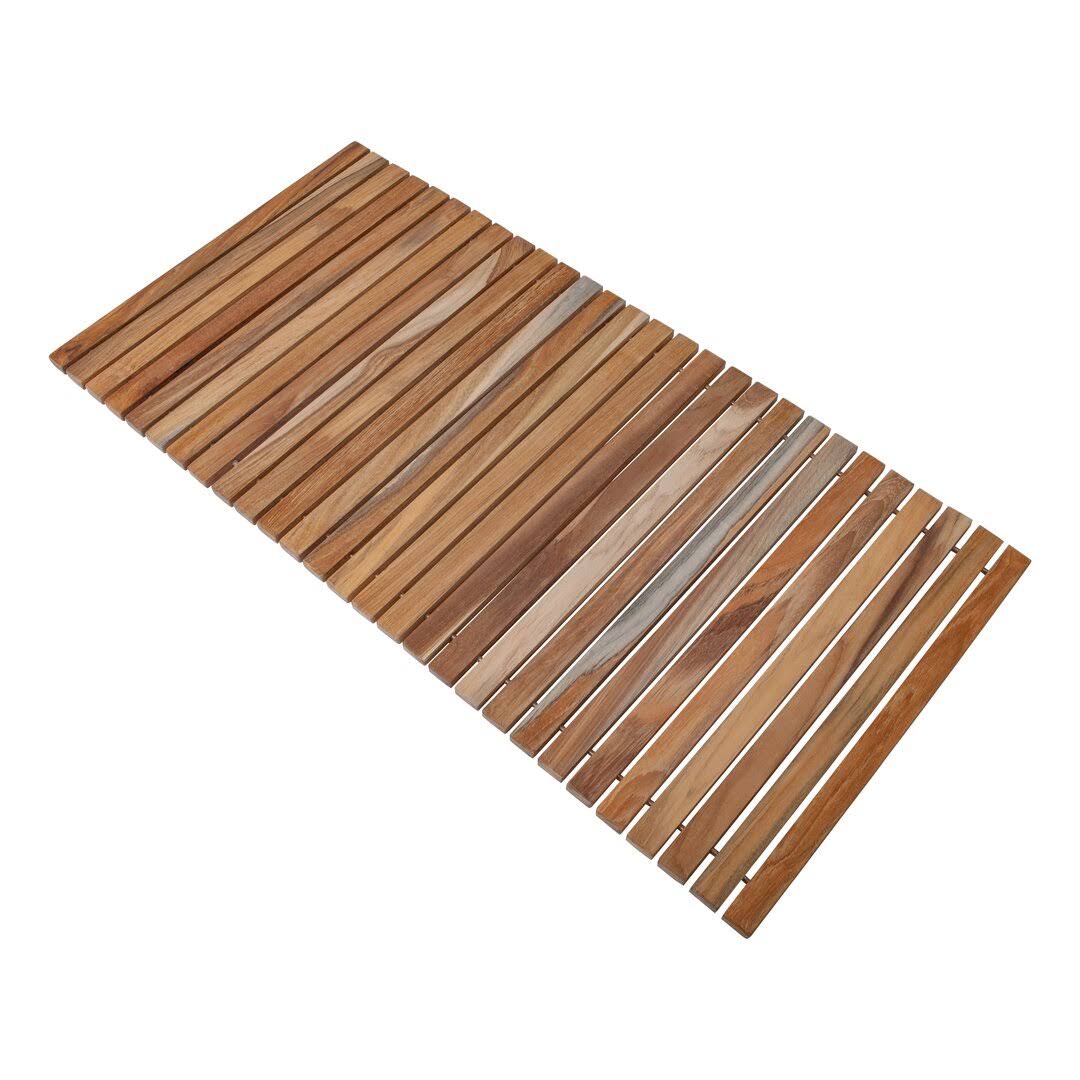 Teak String Rectangle Teak And Wood Bath Rug Nordic Style