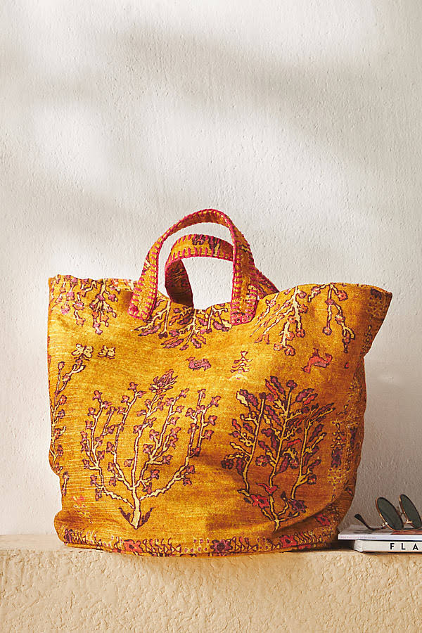 Printed Basket By  In Yellow, Cotton