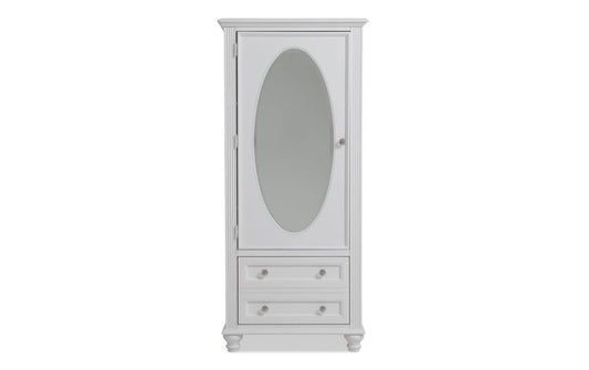 Wardrobe With Drawer In White Glam Kids Dressers & Chests Pine Solids/Poplar Solids By Bobs Discount Furniture