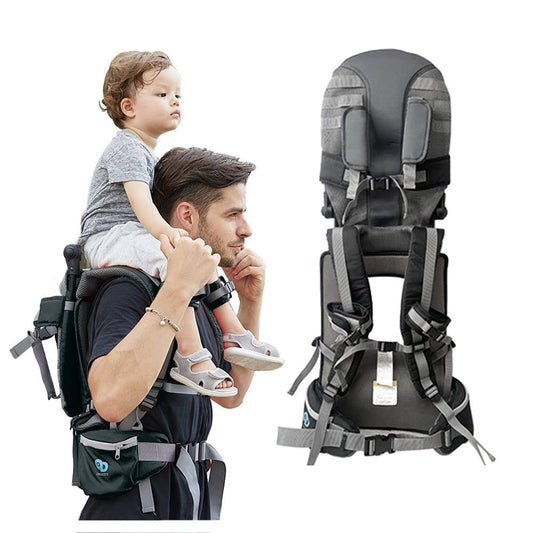 Shoulder Carrier 360° Foldable Shoulder Saddle Backpack Ergonomic Child Hiking Seat Baby Ankle Straps Hands Free Backpacks Holds 50 Pound Ideal