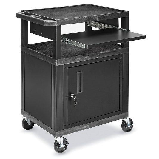 Plastic Av Cart With Cabinet 27 X 18 X 34