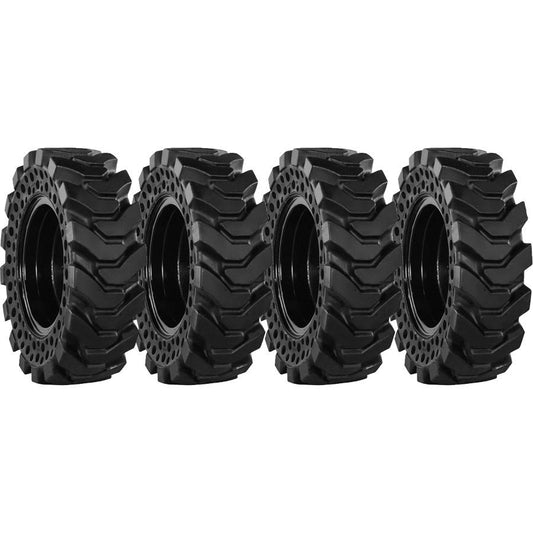 Of 4 30x10-16 (10x16.5) Heavy Duty Solid Dura-Flex Skid Steer Tires With 8x8 Rim