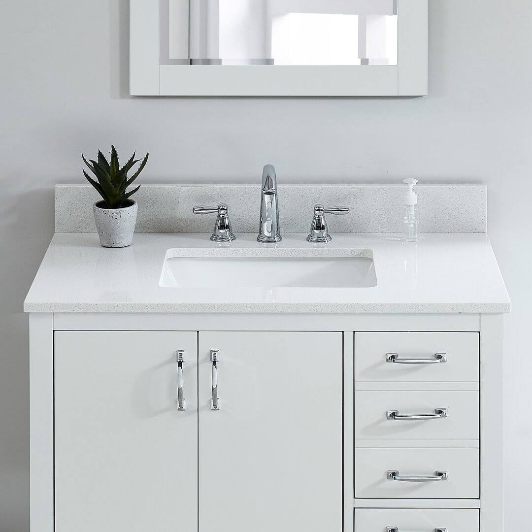 Marble 37 Single Bathroom Vanity Top Tile & Top Top Finish: Snow White