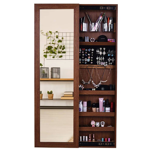 Over The Door Jewelry Armoire With Mirror