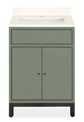 Modern Copenhagen 24.5w Single-Sink Bath Vanity Single-Sink W/ Graphite Base In Sage Wood