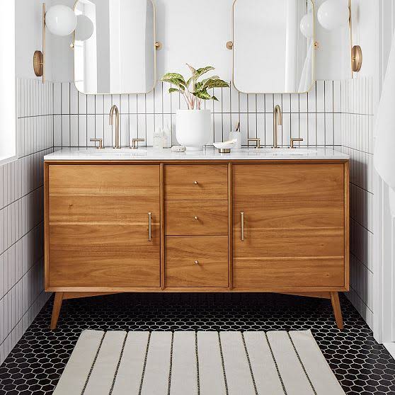 Mid-Century Collection Double 72 Bath Console