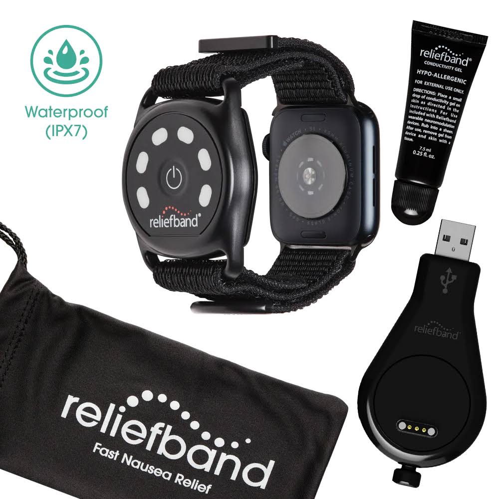 Sport Apple Watch Bundle - Waterproof Motion Sickness Relief Band In Black, Regular Size