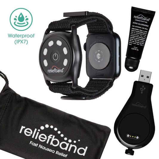 Sport Apple Watch Bundle - Waterproof Motion Sickness Relief Band In Black, Regular Size