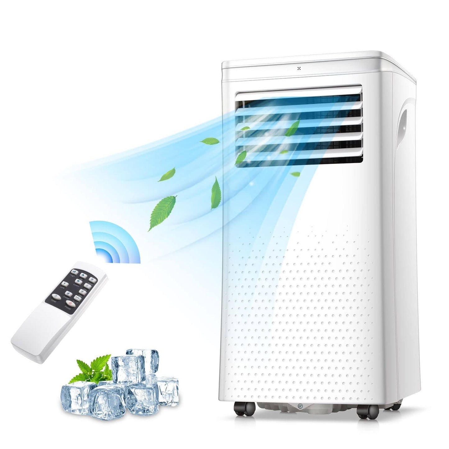 Portable Air Conditioner 8000btu Ashrae 3-In-1 Cools Up To 160-200sq.Ft 24 Hour Timer&Remote Control Fan 61°F-90°F Quiet Operation