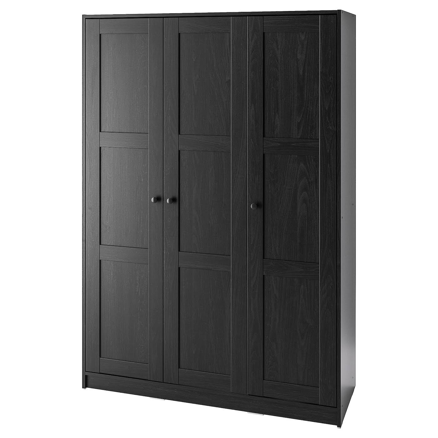 Rakkestad Wardrobe With 3 Doors, Black-Brown, 46 1/8x69 1/4