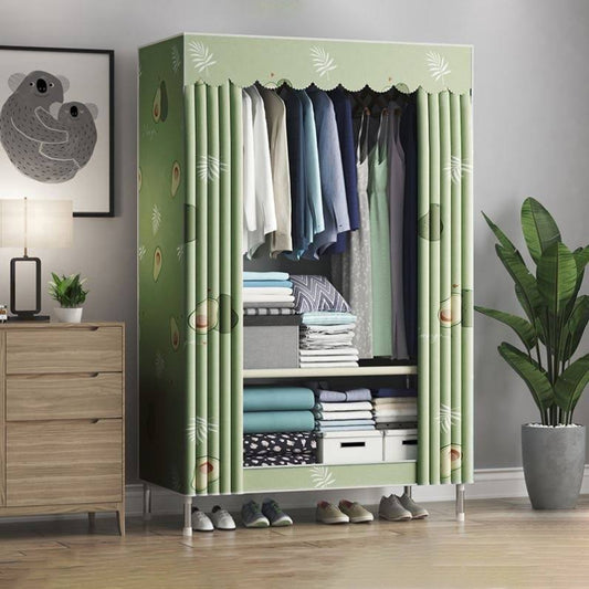 Wardrobe Metal 1-Door Wardrobe Closet With Shelves - Green 33l X 18w X 67h 2