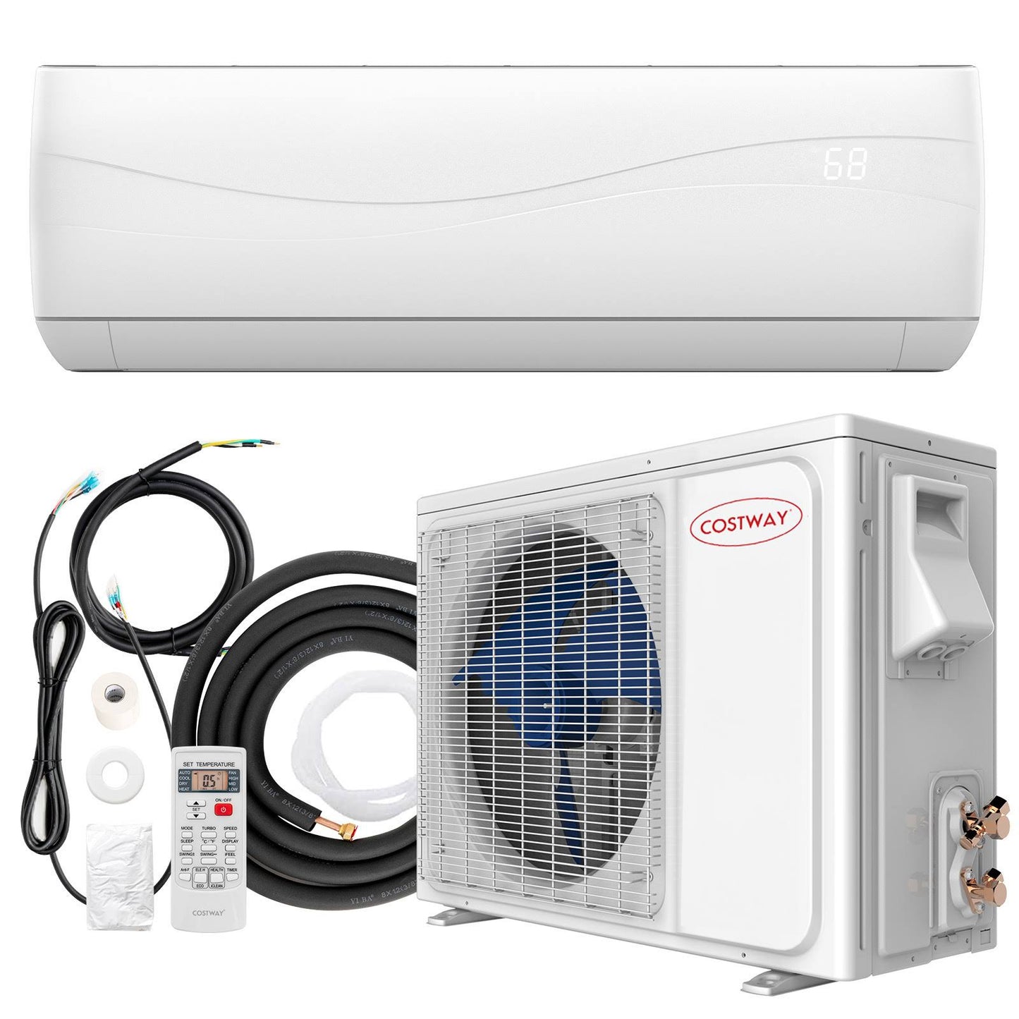 12000 Btu Mini Split Air Conditioner & Heater 20 Seer2 115v Wall-Mounted Ductless Ac Unit With Heat Pump & Installation Kit