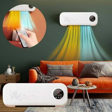 Small Conditioner, Wall Mounted Conditioner Mini And Heating Conditioner With Remote Control Conditioning Hot Fan For Bedroom Living Ro, Size