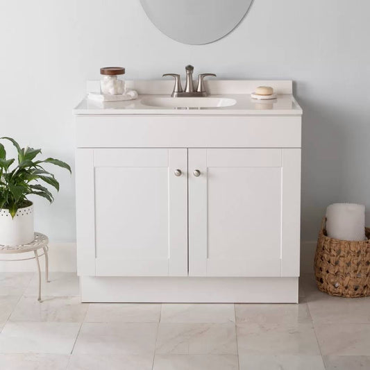 Source 36-In White Single Sink Bathroom Vanity R38 Vbcu3618