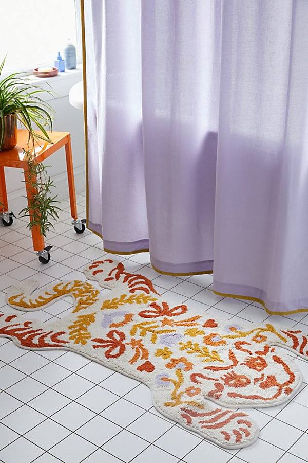 Tiger Bath Mat In Beige At