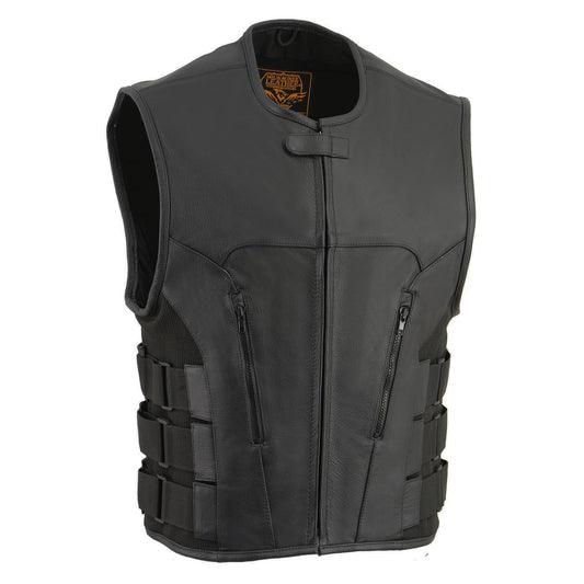 Mens Bullet Proof Look Style Swat Vest Single Panel Back & Dual Inside Gun Pockets (2x)