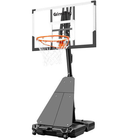 Portable Basketball Hoop Outdoor System With 44 Inch Shatterproof Backboard, 4.8ft-10ft Height Adjustable Basketball Goal System For Youth