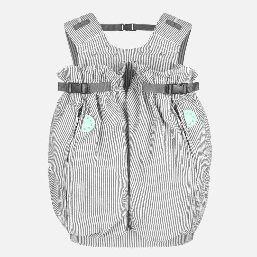 Weego Twin Baby Carrier Buy Online Or Call 1 -718 690 9301 Grey And White Seersucker Twin